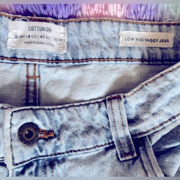 Cotton On Light Blue Low Rise Baggy Jeans - Picture 2 of 6